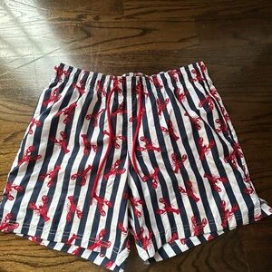 George Men's Navy and White Striped Lobster Shorts